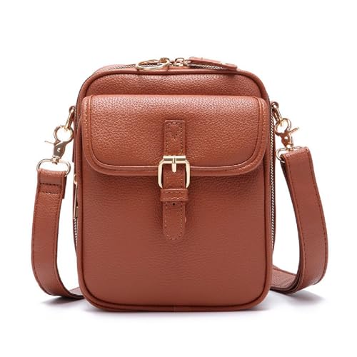 Phqenzap Diebstahlsichere Crossbody Tasche Damen, 2025 Upgrade Vintage Diebstahlsichere Crossbody-Tasche (Braun) von Phqenzap