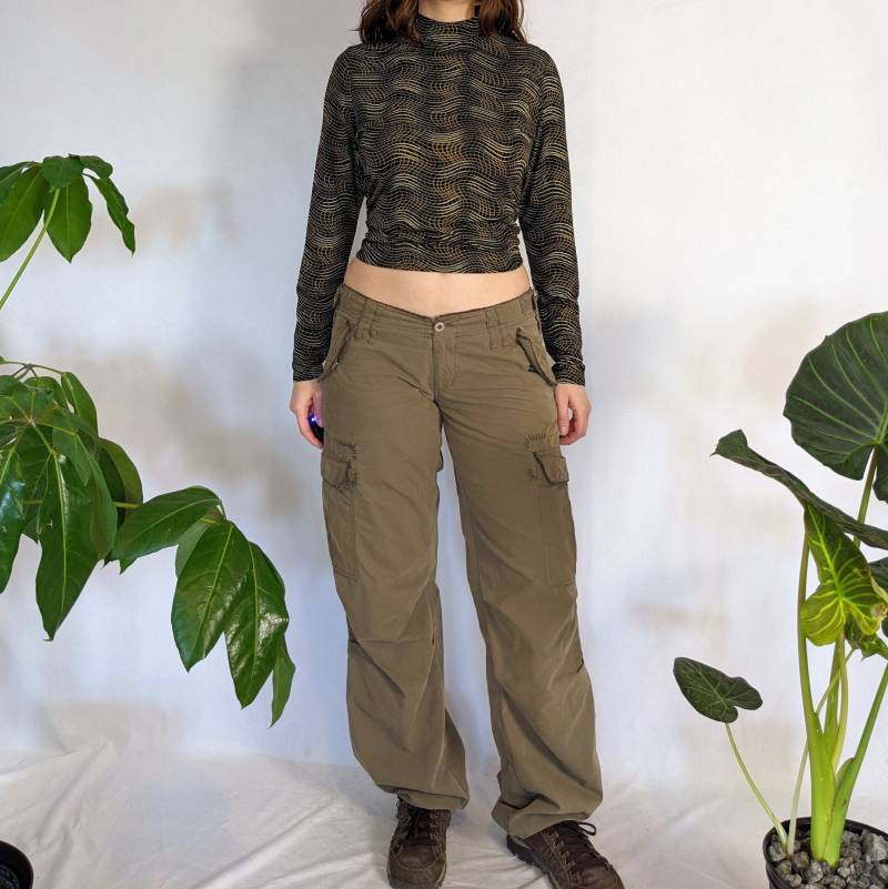 Vintage Abstrakt Wave High Collar Shirt 1990Er Jahre Como von Phrodyte