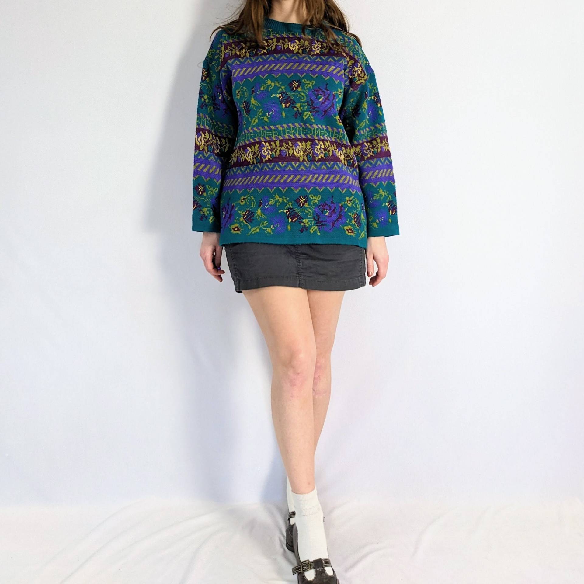 Vintage Blumen Pullover 1990Er Jahre Marella von Phrodyte