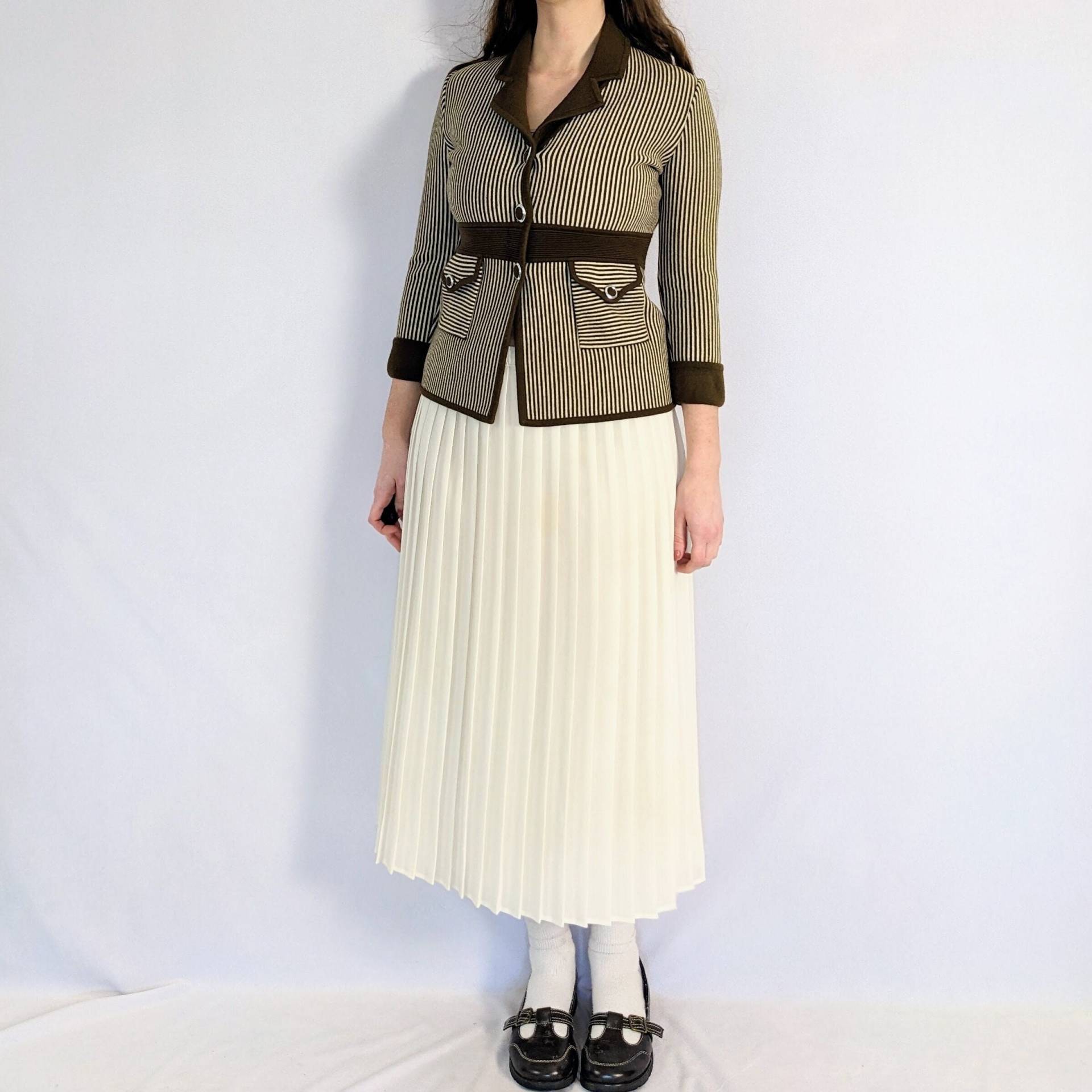 Vintage Braun Gestreifter Blazer 1950Er Jahre Union For Ladies von Phrodyte