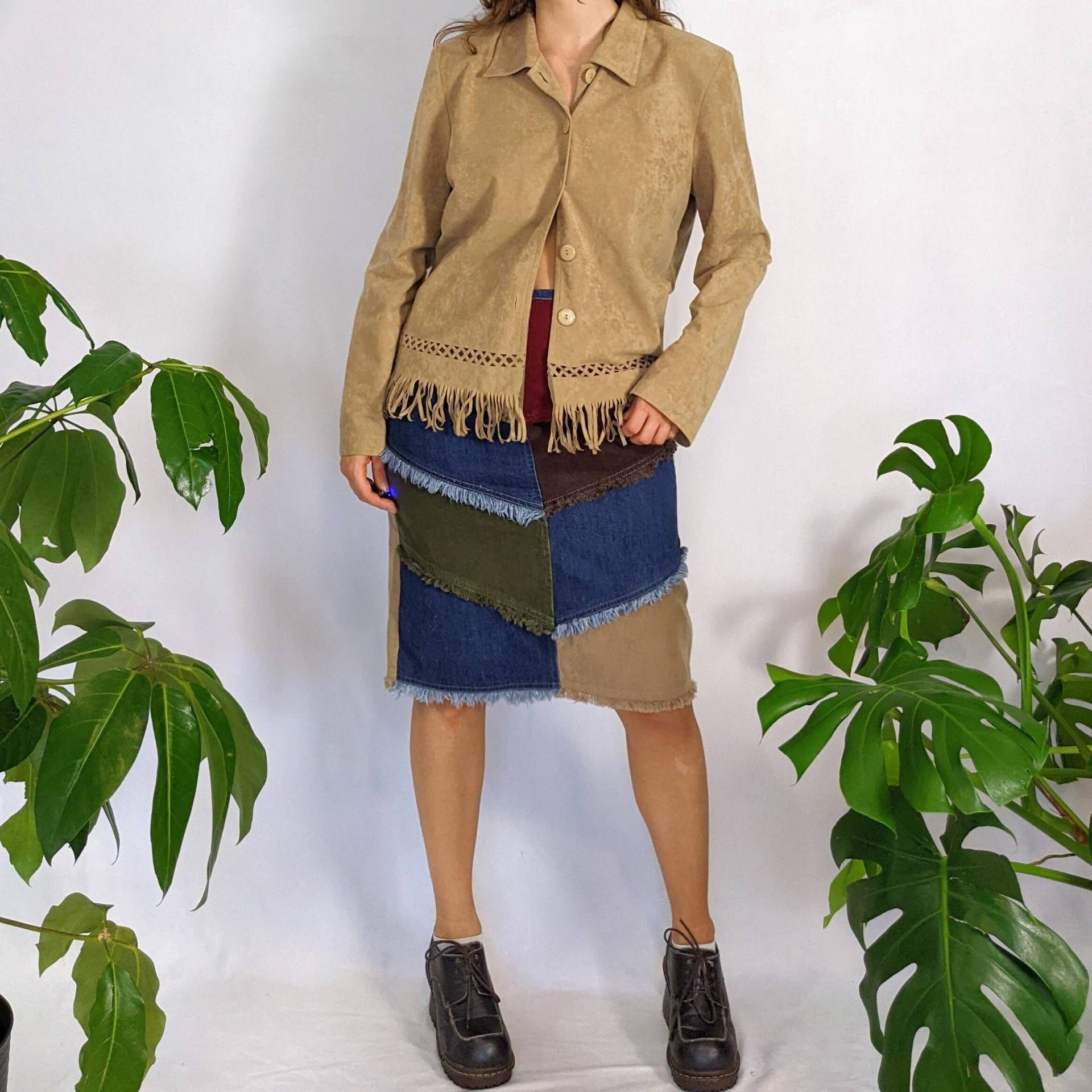 Vintage Fransenborte Knopf Unten 1980Er Jahre Tradition von Phrodyte