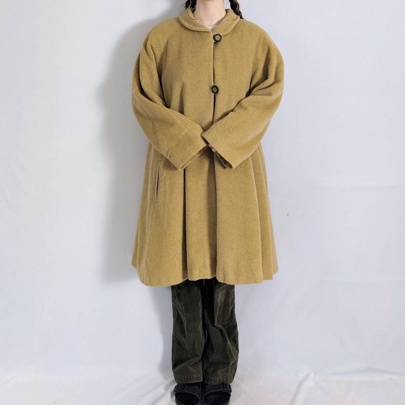 Vintage Hellbraun Wollmantel 1980Er Jahre Shiff von Phrodyte