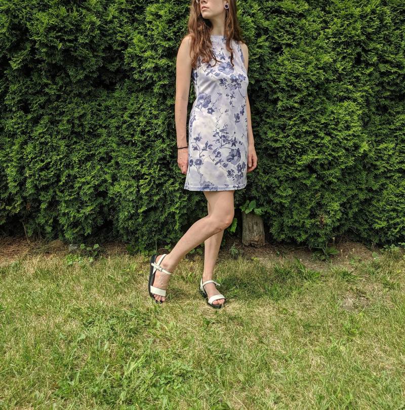 Vintage Lavendel Lila Orchidee Mini Kleid 1990Er Jahre M Kollektion von Phrodyte