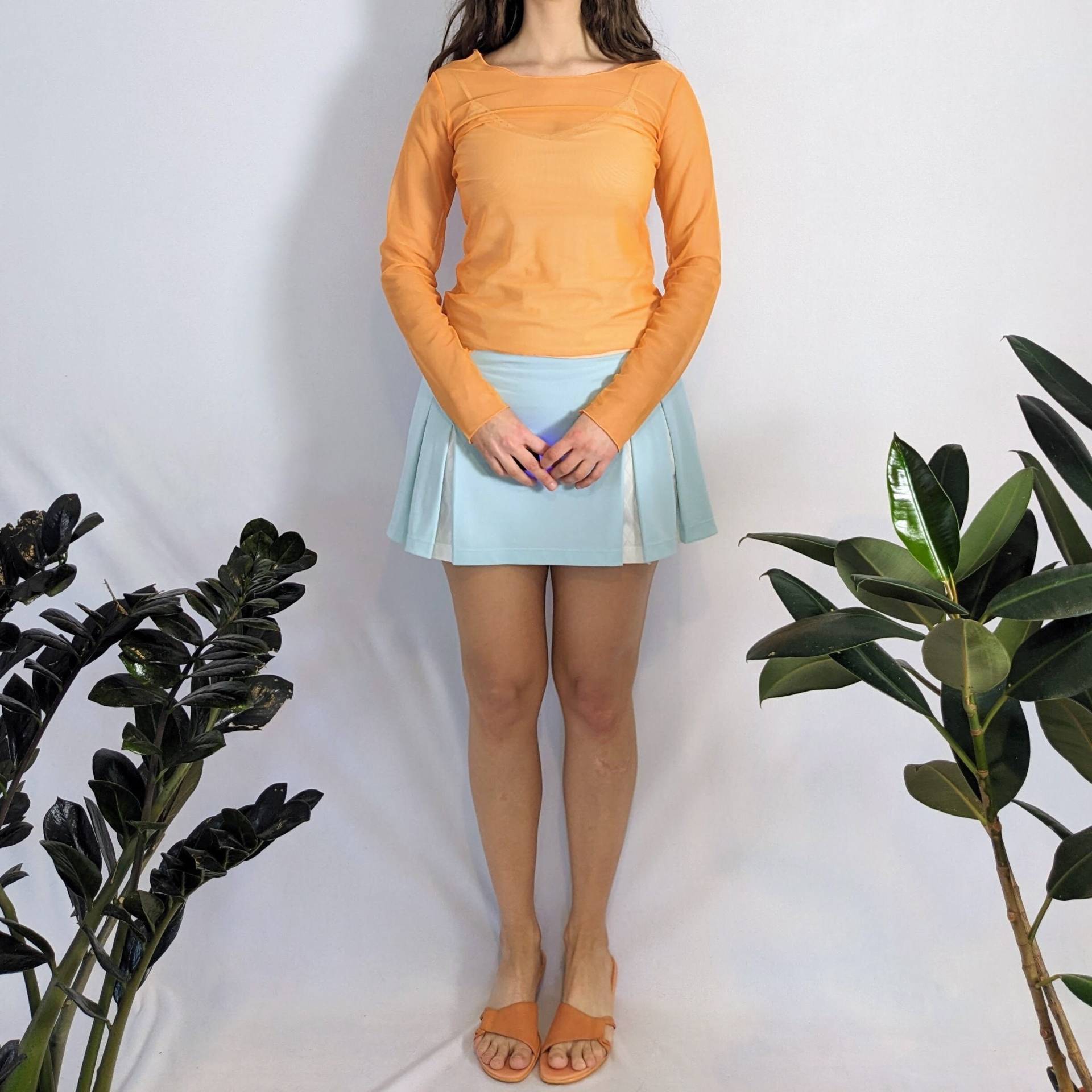 Vintage Orange Netz Langarm 1990Er Jahre Etam von Phrodyte