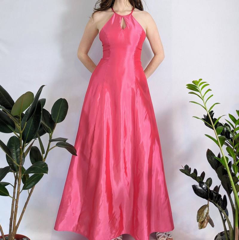 Vintage Schillernde Hot Pink Abendkleid 1990Er Jahre Roberta von Phrodyte