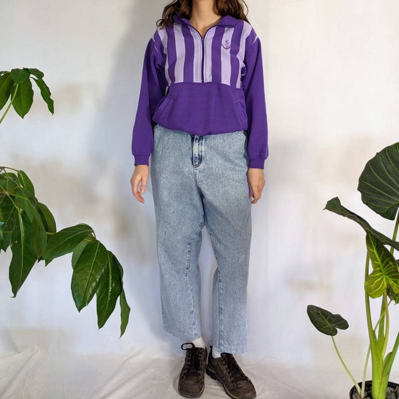 Vintage Streifen Farbblock Pullover 1990Er Lady Fuß Schließe von Phrodyte