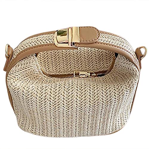 Phyachelo Damen Stroh UmhäNgetasche Tasche für Bohemien Kleines Stricken Sommer GeldböRse und Handtasche Urlaub Eimer Strand Tasche von Phyachelo