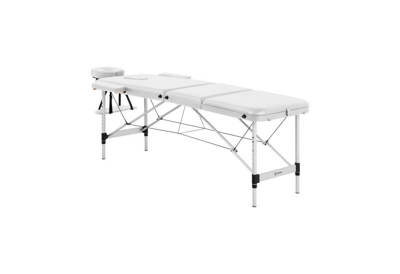 Physa Massageliege 180 kg Massagetisch Massagebank Tasche Klappbar Mobile Aluminiumrahmen, Weiß von Physa