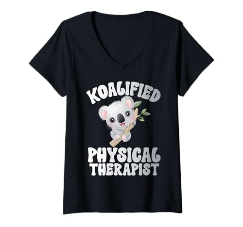 Damen Koalified Physiotherapeut T-Shirt mit V-Ausschnitt von Physical Therapist Gifts & Physical Therapy Gift