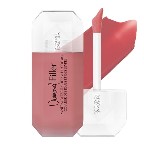 Physicians Formula, Mineral Wear Diamond Filler Cheek and Lip Color, Lippen- und Wangenfarbe mit Serum-to-Cream Konsistenz, Aufpolsternde Multi-Use-Formel, Enthält Vitamin E, Radiant Pink von Physicians Formula