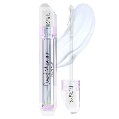 Physicians Formula, Mineral Wear Diamond Mascara, Transparente Mehrzweck-Mascara für Augenbrauen und Wimpern, mit Diamantstaub, Peptiden, Mineralpuder und pflegendem Vitamin E, Clear Diamond von Physicians Formula