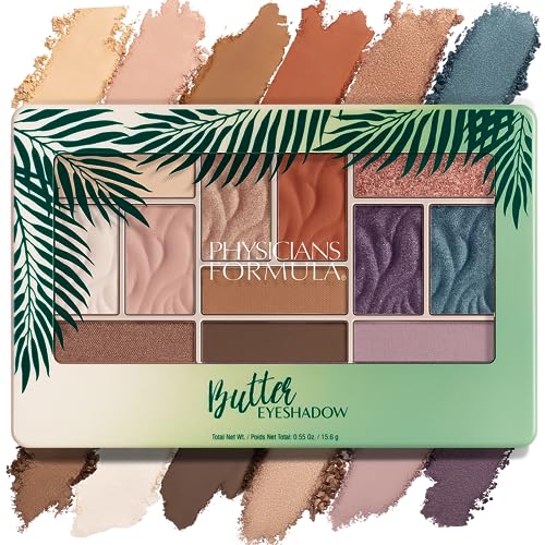 Physicians Formula - Lidschatten Palette - weiche und cremige Nuancen in 12 Verschiedenen Tönen - feuchtes oder trockenes Auftragen - mit Tucuma, Cupuaçu und Essentielle Fettsäuren - Tropische Tage von Physicians Formula