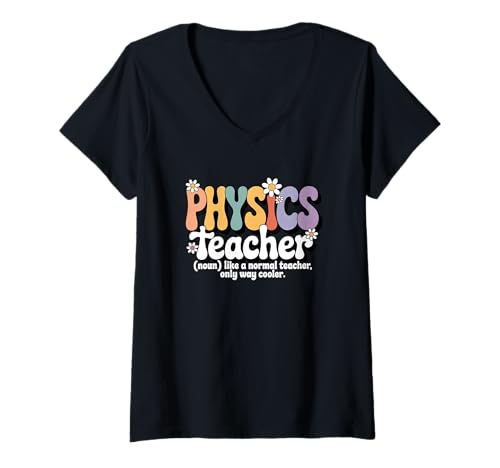 Damen Retro Physik Lehrer Quantenmechanik Wissenschaft Schule T-Shirt mit V-Ausschnitt Damen Retro Physik Lehrer Quantenmechanik Wissenschaft Schule T-Shirt mit V-Ausschnitt von Physics Teacher Apparel for Women & Men