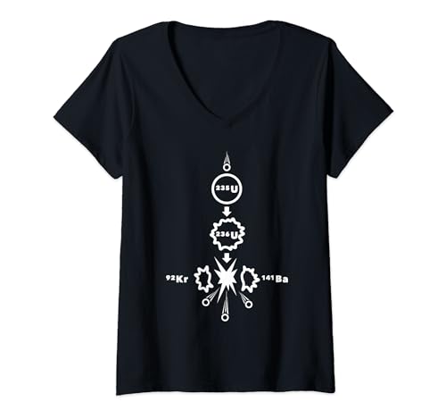 Damen Kernspaltung Uran 235 Physik - Kernfusion Nuklearphysik T-Shirt mit V-Ausschnitt Damen Kernspaltung Uran 235 Physik - Kernfusion Nuklearphysik T-Shirt mit V-Ausschnitt von Physiker Kernspaltung und Atombomben Geschenk