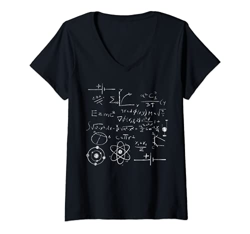 Damen Physiker physikalische Formeln T-Shirt mit V-Ausschnitt von Physiker Physik physikalische Formeln