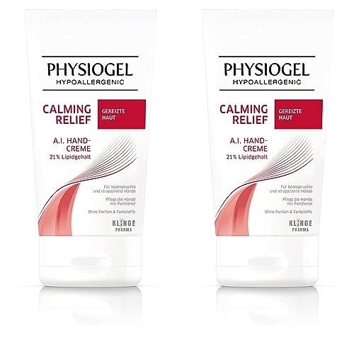 PHYSIOGEL Calming Relief A.I. Handcreme 50 ml – beruhigende Handcreme für rissige Hände – pflegt die Hände mit Panthenol und natürlichen Fetten (Packung mit 2) von Physiogel