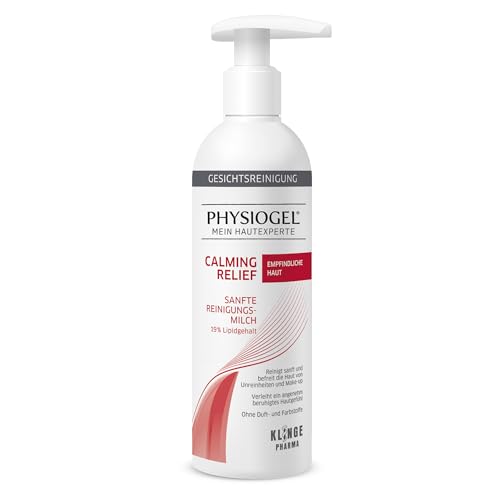 PHYSIOGEL Calming Relief Sanfte Reinigungsmilch 200 ml - sanfte Gesichtsreinigung für empfindliche Haut - beruhigt und reinigt die Haut sanft und befreit sie von Verunreinigungen und Make-up von Physiogel
