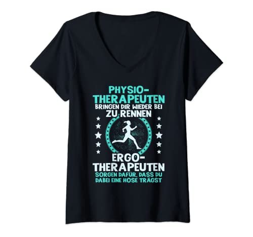 Damen Physiotherapeut Ergotherapeut Physiotherapie Ergotherapie T-Shirt mit V-Ausschnitt Damen Physiotherapeut Ergotherapeut Physiotherapie Ergotherapie T-Shirt mit V-Ausschnitt von Physiotherapie & Ergotherapie Sprüche