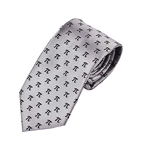 Pi Apparel Pi-Krawatte, Mathematik-Krawatte, Geschenk für Mathematiklehrer, Pi-Symbol, Grau, Skinny, Herren, Erwachsene mit Interesse an Mathematik oder Technologie, männlich von Pi Apparel