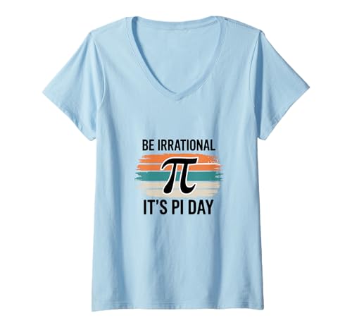 Damen Sei irrational Es ist Pi-Tag Lustiger Mathematiklehrer Vintage-Student T-Shirt mit V-Ausschnitt Damen Sei irrational Es ist Pi-Tag Lustiger Mathematiklehrer Vintage-Student T-Shirt mit V-Ausschnitt von Pi Day Irrational Math Humor Co