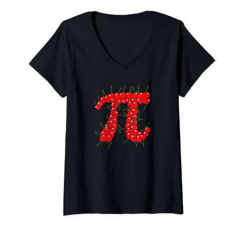 Damen Pi Day T-Shirts: Cherry Pie Pi Day T-Shirt T-Shirt mit V-Ausschnitt von Pi Day Tees