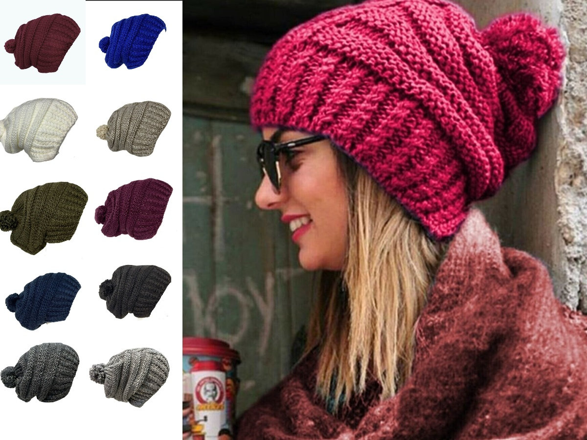 Mützen Für Damen, 17 Verschiedene Farben Strickmütze Frauen, Atmungsaktiv Super Warm Und Weiche Beanie Mütze, Wintermützen Pompo von PiAccessories