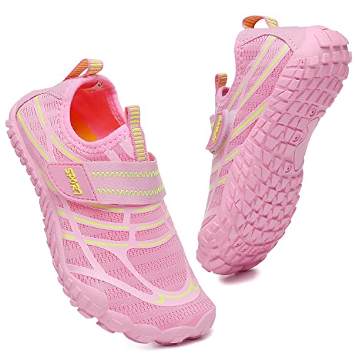 PiDaGlobal Kinder Wasserschuhe Strandschuhe Jungen Mädchen Schwimmschuhe Badeschuhe Schnelltrocknende Aquaschuhe Leichte rutschfest Barfuß-Sportschuhe 28EU Rosa von PiDaGlobal