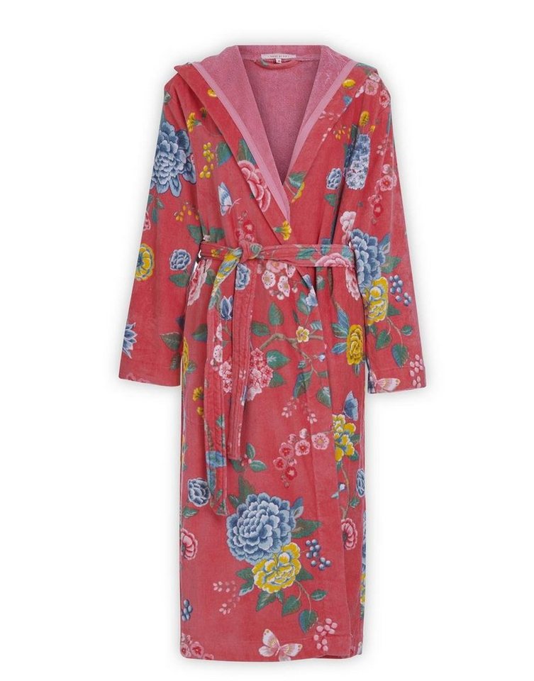 PiP Studio Bademantel Good Evening Bathrobe Coral Xl Korallenrot 100% Cotton, terry vel, Bademantel Damen und Herren Morgenmantel Frottee von PiP Studio