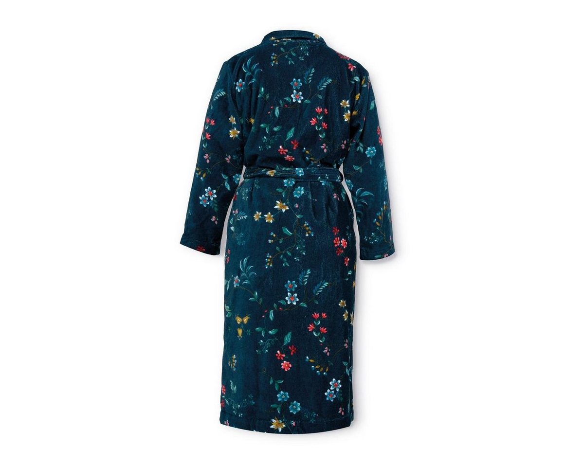 PiP Studio Bademantel Les Fleurs Bathrobe Dark Blue S Dunkelblau 100% Cotton, terry vel, Bademantel Damen und Herren Morgenmantel Frottee von PiP Studio