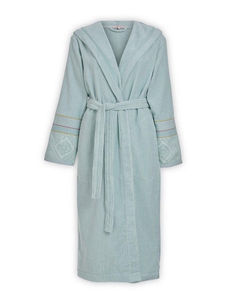 PiP Studio Bademantel Soft Zellige Bathrobe Blue M Blau 100% Cotton, terry, 450 GSM M 1, Bademantel Damen und Herren Morgenmantel Frottee von PiP Studio