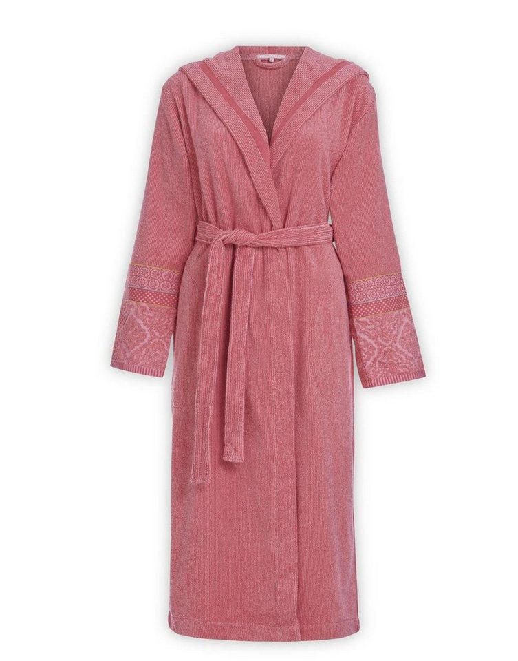 PiP Studio Bademantel Soft Zellige Bathrobe Coral M Korallenrot 100% Cotton, terry, 450, Bademantel Damen und Herren Morgenmantel Frottee von PiP Studio