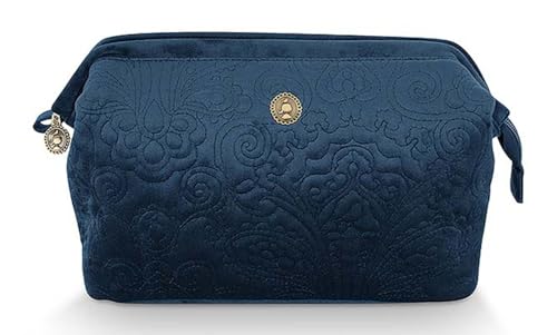 PiP Studio [W2404] Cosmetic Purse Large Velvet Quiltey Days Blue 26x18x12cm von PiP Studio