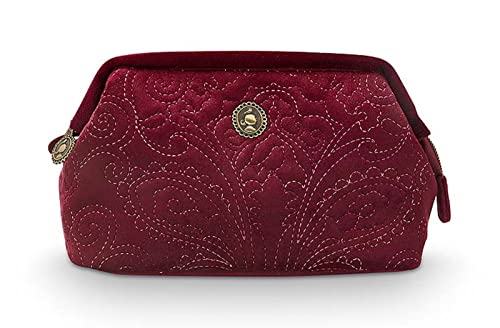 [W2404] Cosmetic Purse Small Velvet Quiltey Days Red 19x12x8.5cm von PiP Studio