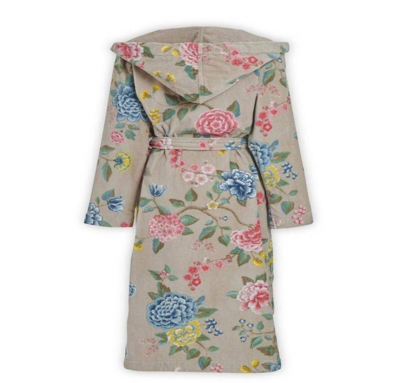 PiP Studio Bademantel Good Evening in Khaki - Größe S, Baumwolle, Kapuze, Bindegürtel von PiP Studio