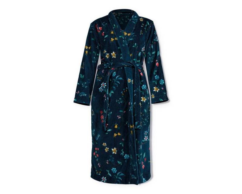 PiP Studio Bademantel Les Fleurs Bathrobe Dark Blue Xl Dunkelblau 100% Cotton, terry ve, Bademantel Damen und Herren Morgenmantel Frottee von PiP Studio