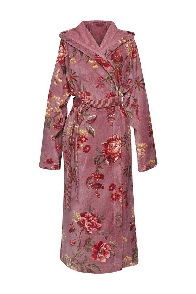 PiP Studio Bademantel Secret Garden Bathrobe_Mauve_UV_UV_M 1 Bademantel M, Gürtel, Bademantel Damen und Herren Morgenmantel Frottee von PiP Studio
