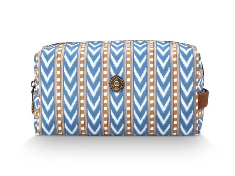 PiP Studio Kulturbeutel Coco Kosmetiktasche medium Samba Stripe blau 21,5x10x10,5cm von PiP Studio