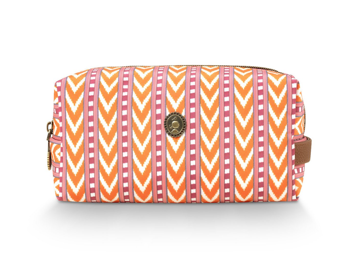 PiP Studio Kulturbeutel Coco Kosmetiktasche medium Samba Stripe orange 21,5x10x10,5cm von PiP Studio