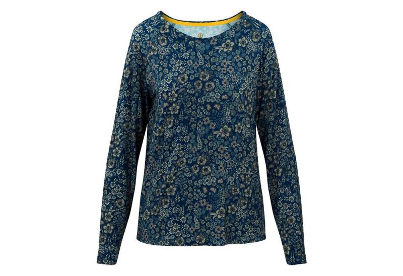 PiP Studio Langarmshirt Tina Long Sleeve Top Daisy Dreams mit kleinem Logo auf der Rückseite von PiP Studio
