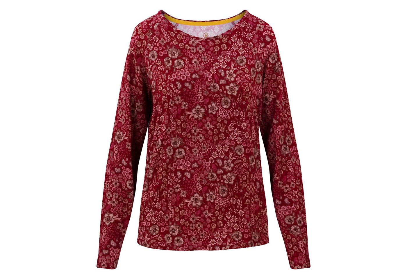PiP Studio Langarmshirt Tina Long Sleeve Top Daisy Dreams mit kleinem Logo auf der Rückseite von PiP Studio
