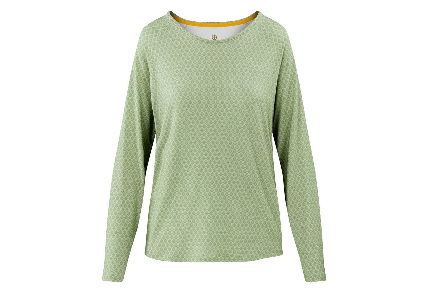 PiP Studio Langarmshirt Tina Long Sleeve Top Thousands Leaves mit kleinem Logo auf der Rückseite von PiP Studio