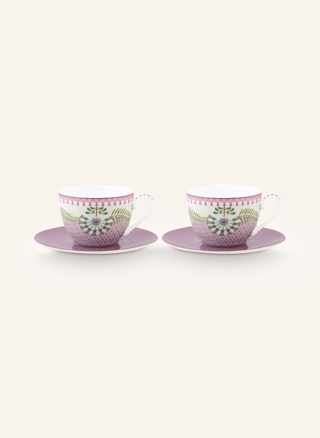Pip Studio 2er-Set Kaffeetassen Lotus Mit Untertassen weiss Pip Studio 2er-Set Kaffeetassen Lotus Mit Untertassen weiss von PiP Studio