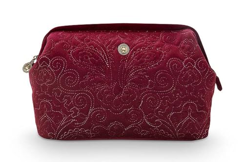 [W2404] Cosmetic Purse Extra Large Velvet Quiltey Days Red 30x20.7x1 von PiP Studio