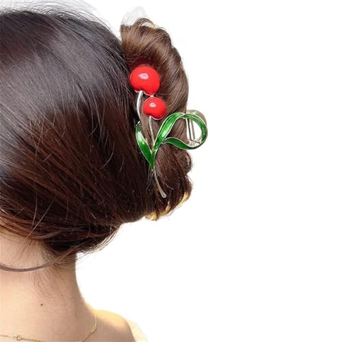 Koreanische Haarklaue, niedliche Kirsch-Haarspange, Damen-Haarnadel aus Metall, Mädchen, großer Hai-Clip, Kopfschmuck, Haarschmuck 1 von PiWine