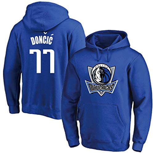 PiWine Pullover Langarm Basketball Sportbekleidung Mavericks Blau Sweatshirt Männer NBA Langarm Kapuzen Sweatshirt,XL von PiWine