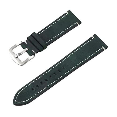 PiWine Uhrenarmbänder, Uhrenarmband, 20 mm/22 mm, handgefertigtes Vintage-Uhrenarmband aus echtem Leder mit Dornschließe, Zubehör for klassische analoge Uhren (Color : Type B13, Size : 20mm) von PiWine