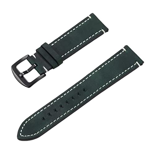 PiWine Uhrenarmbänder, Uhrenarmband, 20 mm/22 mm, handgefertigtes Vintage-Uhrenarmband aus echtem Leder mit Dornschließe, Zubehör for klassische analoge Uhren (Color : Type B14, Size : 22mm) von PiWine