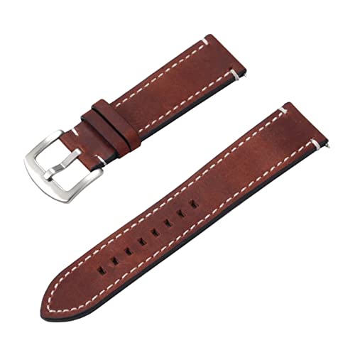 PiWine Uhrenarmbänder, Uhrenarmband, 20 mm/22 mm, handgefertigtes Vintage-Uhrenarmband aus echtem Leder mit Dornschließe, Zubehör for klassische analoge Uhren (Color : Type B9, Size : 20mm) von PiWine