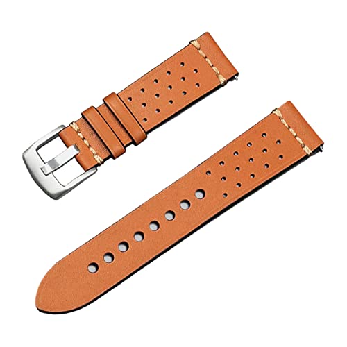 PiWine Uhrenarmbänder, Uhrenarmband, 20 mm/22 mm, handgefertigtes Vintage-Uhrenarmband aus echtem Leder mit Dornschließe, Zubehör for klassische analoge Uhren (Color : Type H1, Size : 22mm) von PiWine