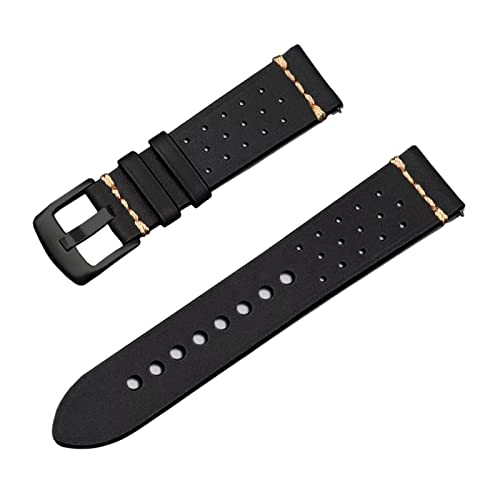 PiWine Uhrenarmbänder, Uhrenarmband, 20 mm/22 mm, handgefertigtes Vintage-Uhrenarmband aus echtem Leder mit Dornschließe, Zubehör for klassische analoge Uhren (Color : Type H10, Size : 22mm) von PiWine